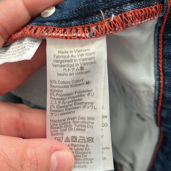 J. Crew Vintage Straight Button Fly Dark Wash Raw Hem Ankle Jeans Size 30 TALL - Picture 9 of 9